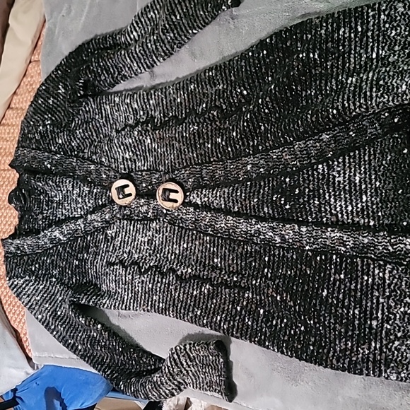 Large Button Long-Fit Cardigan Sweater - Picture 1 of 5